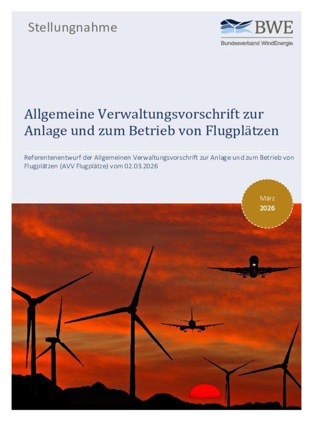 Stellungnahme: Entwurf einer Allgemeinen Verwaltungsvorschrift zur Anlage und zum Betrieb von Flugplätzen