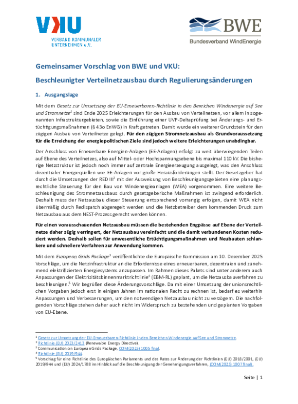 Ertüchtigung von Verteilnetzen. Beschleunigter Netzausbau durch Regulierungsänderung