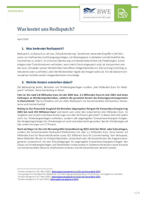 Faktencheck: Redispatch