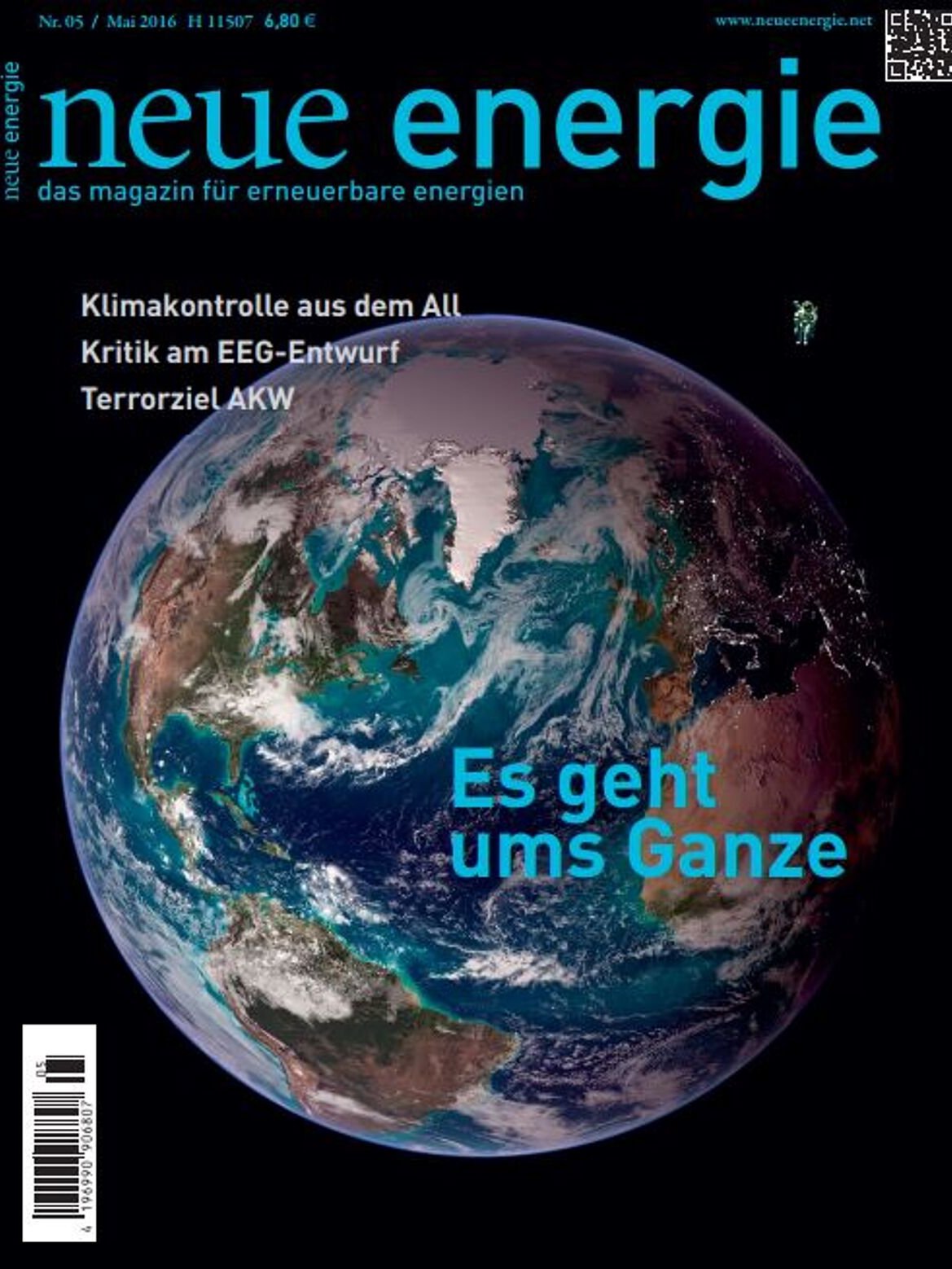 Cover des Verbandsmagazin "neue energie" vom Jahr 2016
