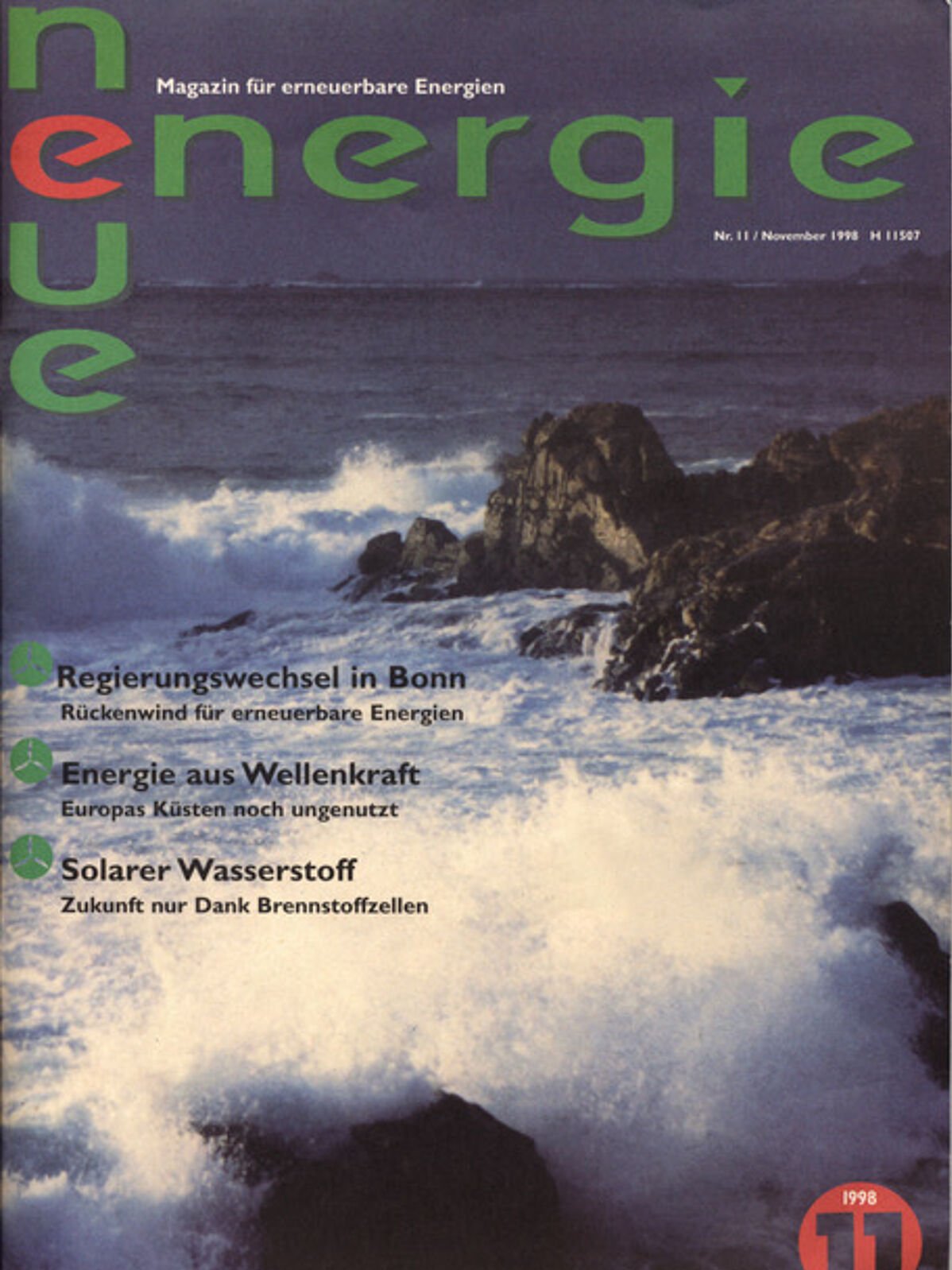 Cover des Verbandsmagazin "neue energie" vom Jahr 1998