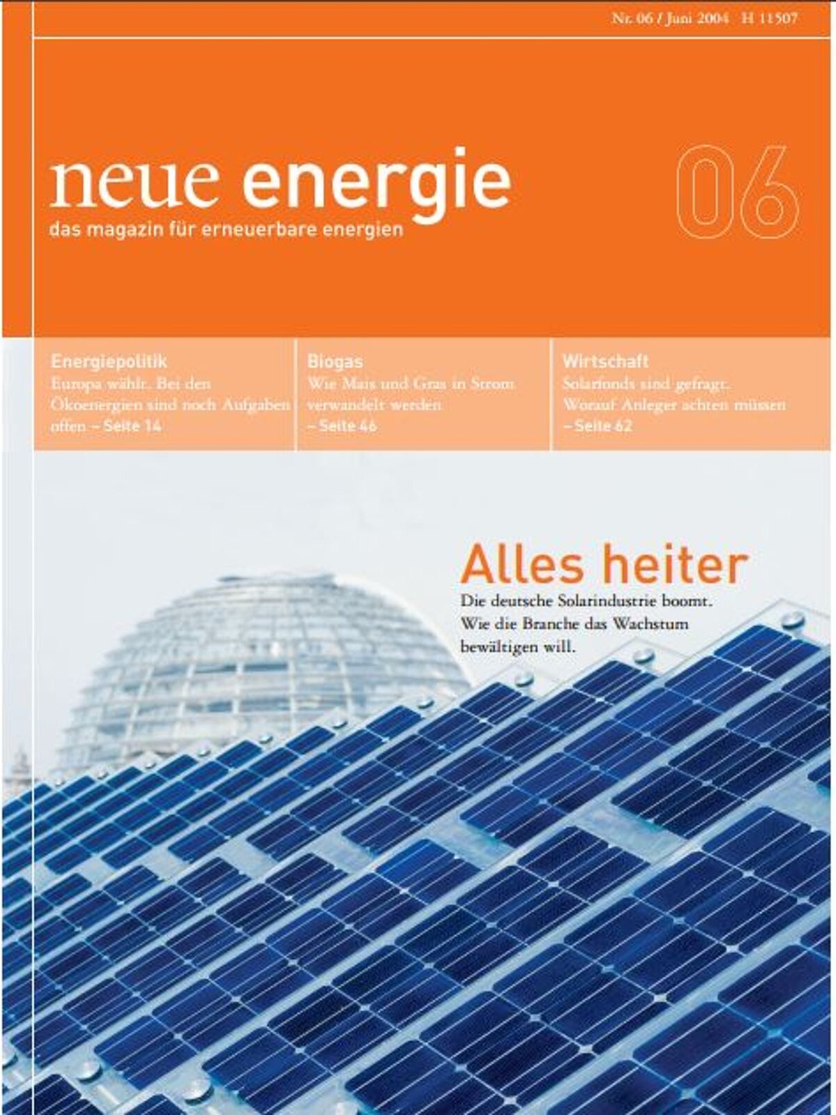 Cover des Verbandsmagazin "neue energie" vom Jahr 2004
