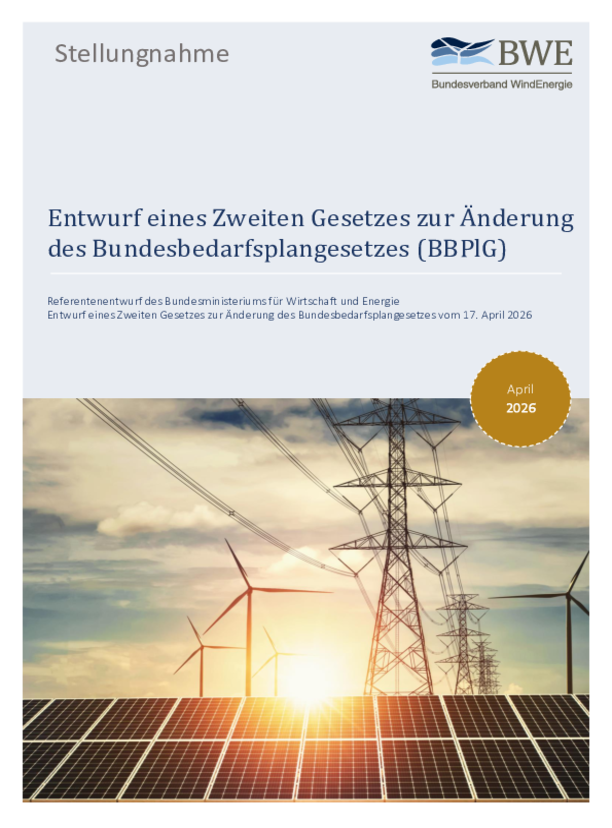 Stellungnahme: Entwurf eines Zweiten Gesetzes zur Änderung des Bundesbedarfsplangesetzes (BBPlG)