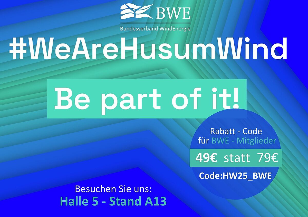 Rabatt Code HW25_BWE für Husum Wind Messe