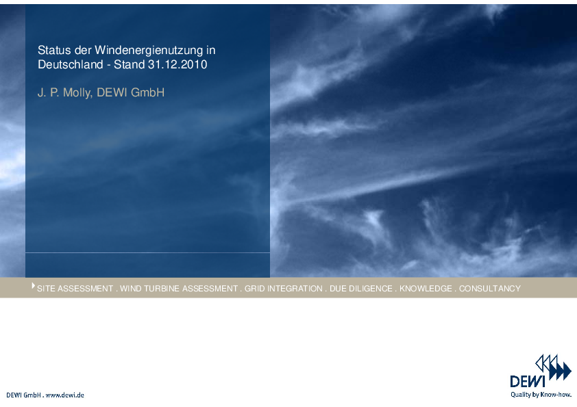 Factsheet Windenergie 2010