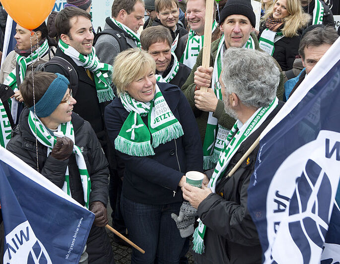 Sylvia-Pilarsky Grosch auf einer Demo