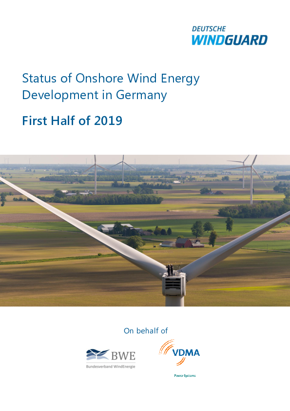 Factsheet: Status of Onshore Wind Energy Development in Germany - 1st Half 2019