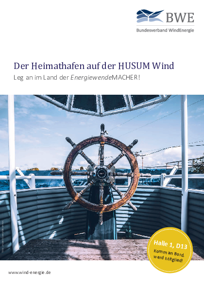 BWE-Messeflyer zur Husum Wind 2019