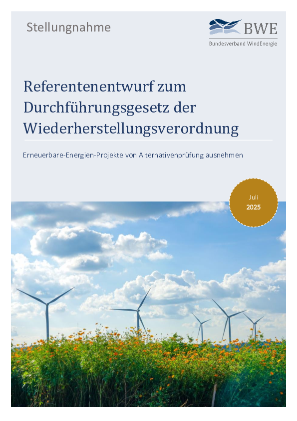 Referentenentwurf zum Durchführungsgesetz der Wiederherstellungsverordnung