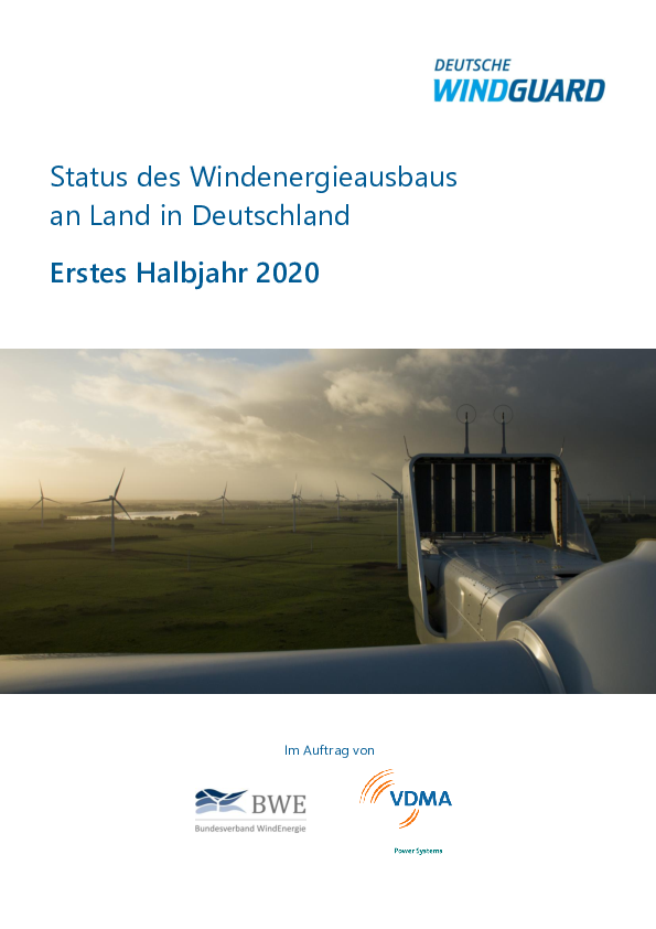 Factsheet: Windenergieausbau an Land Halbjahreszahlen 2020 