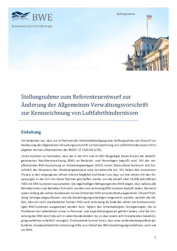 BWE-Stellungnahme zur AVV-Kennzeichnung (04/2023)
