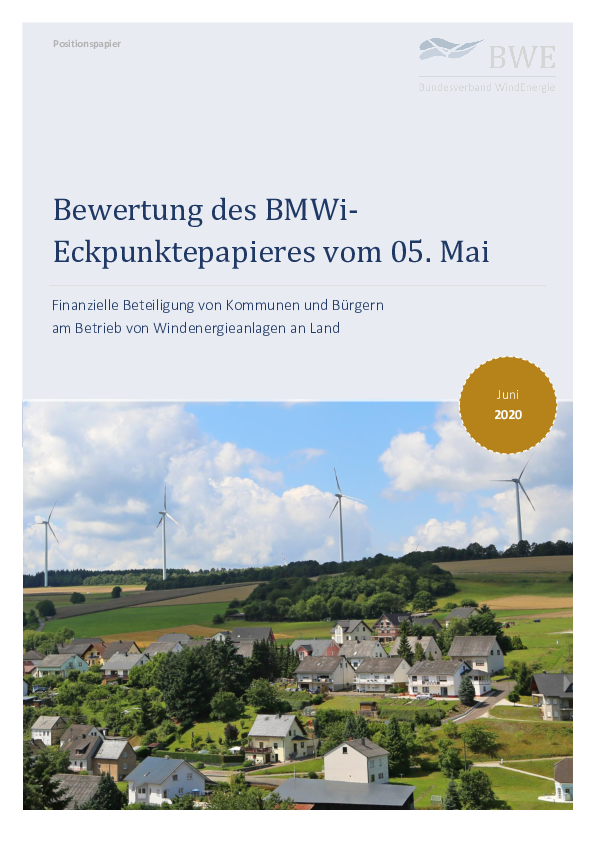 Bewertung des BMWi-Eckpunktepapieres vom 05. Mai