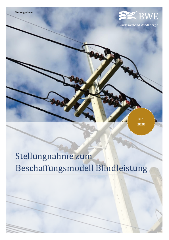 BWE Stellungnahme zum Beschaffungsmodell Blindleistung 06/2020