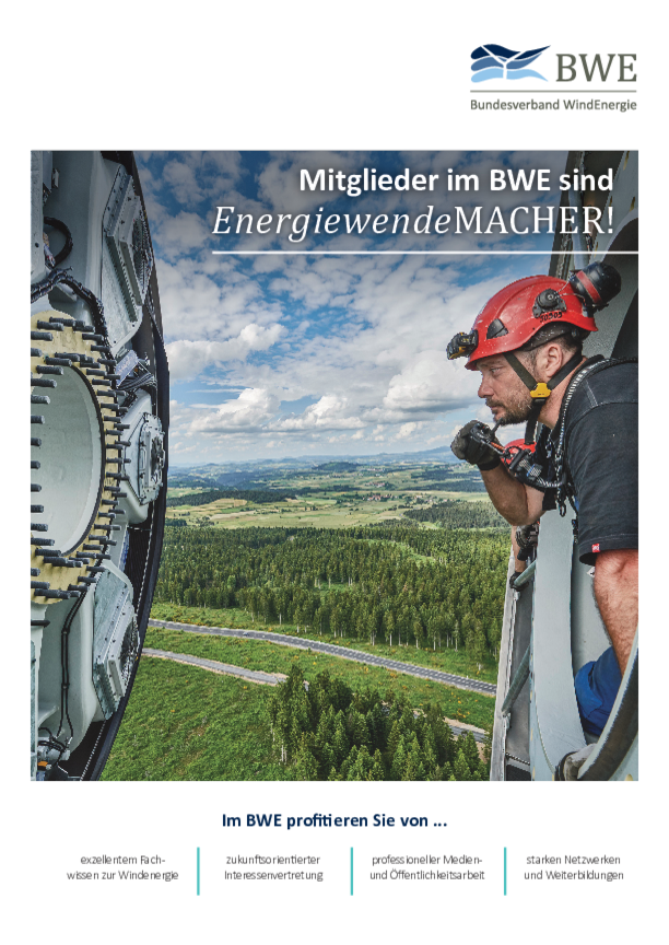 BWE-Broschüre: Mitglieder im BWE sind Energiewendemacher (10/2025) BWE-Broschüre: Energiewendemacher (10/2025)