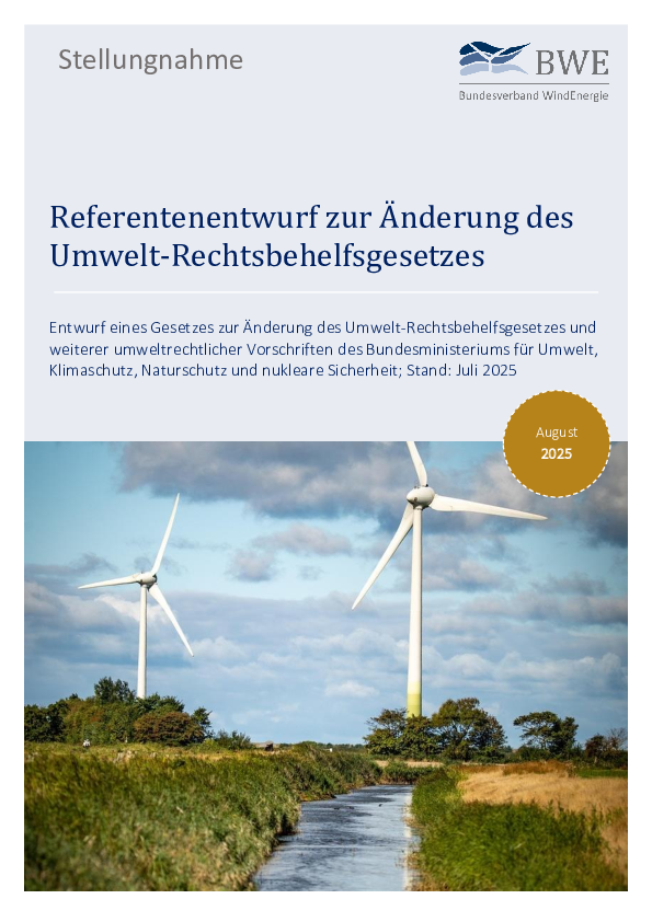 Stellungnahme zur Änderung des Umwelt-Rechtsbehelfsgesetzes