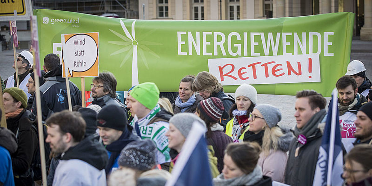 Kundgebung "Windkraft ist unser Beruf" in Potsdam 