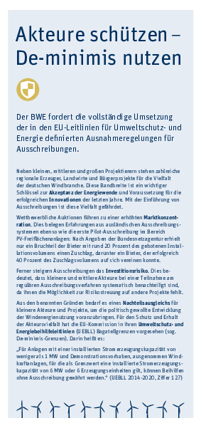 Akteure schützen, De-minimis nutzen