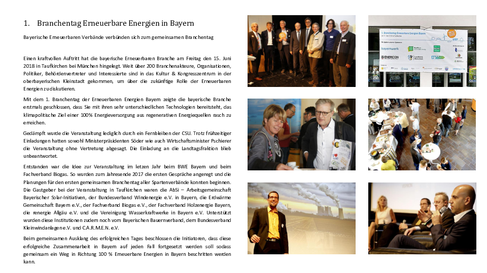 1. Branchentag Erneuerbare Energien Bayern (15.06.2018)