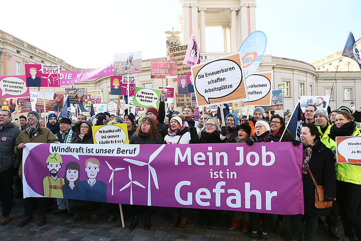 Kundgebung "Windkraft ist unser Beruf" in Potsdam