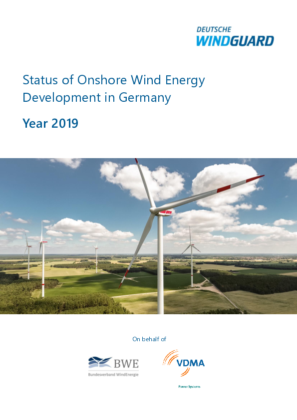 Factsheet: Status of Onshore Wind Energy Development in Germany Year 2019