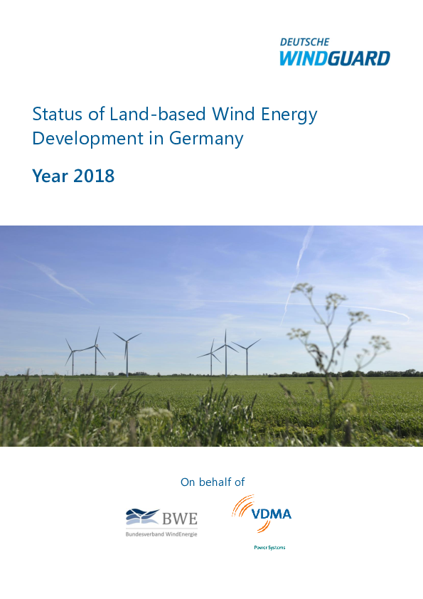 Factsheet: Status of Wind Energy Development in Germany - Year 2018