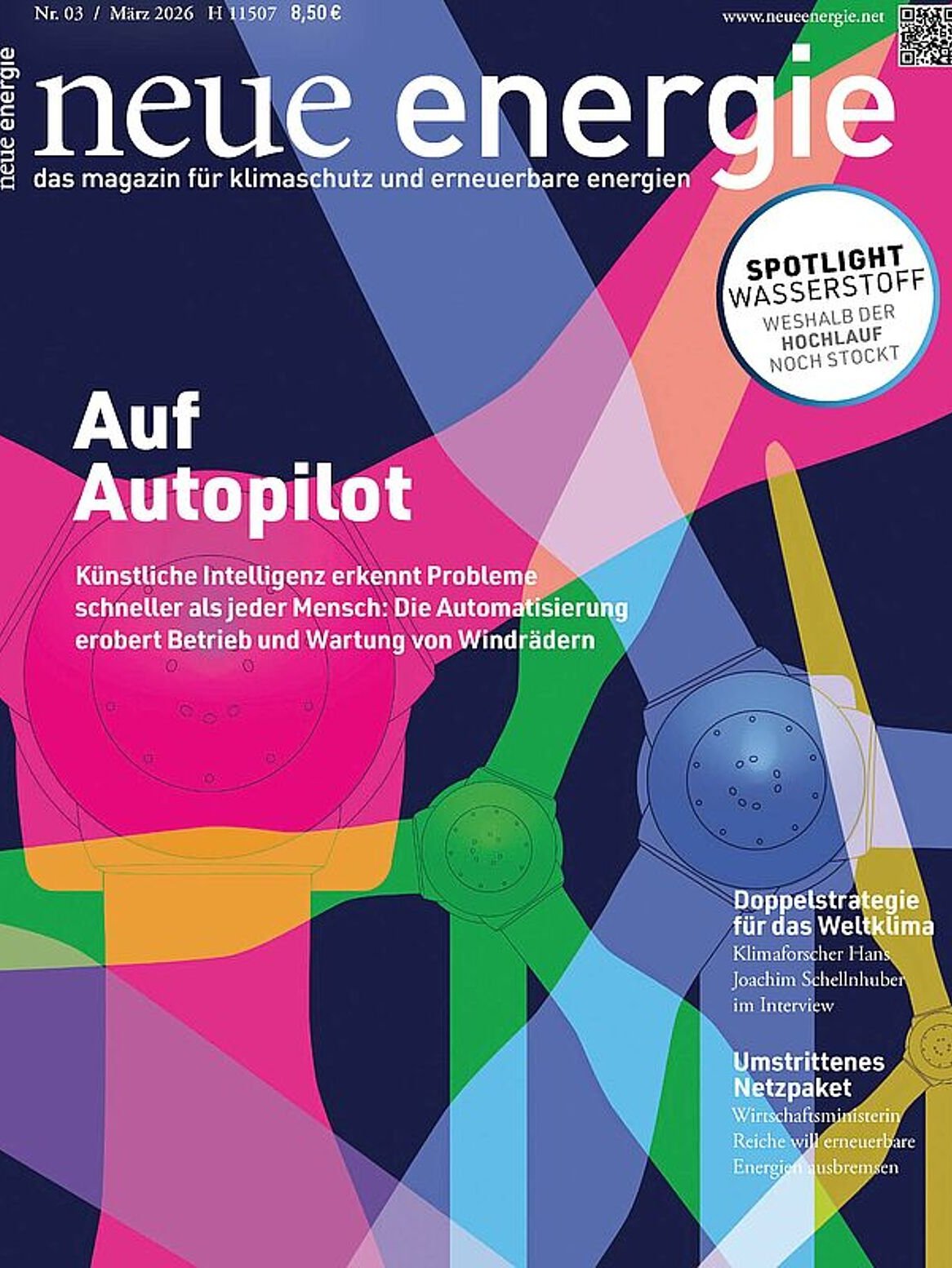 Cover des Verbandsmagazin "neue energie" vom Jahr 2026
