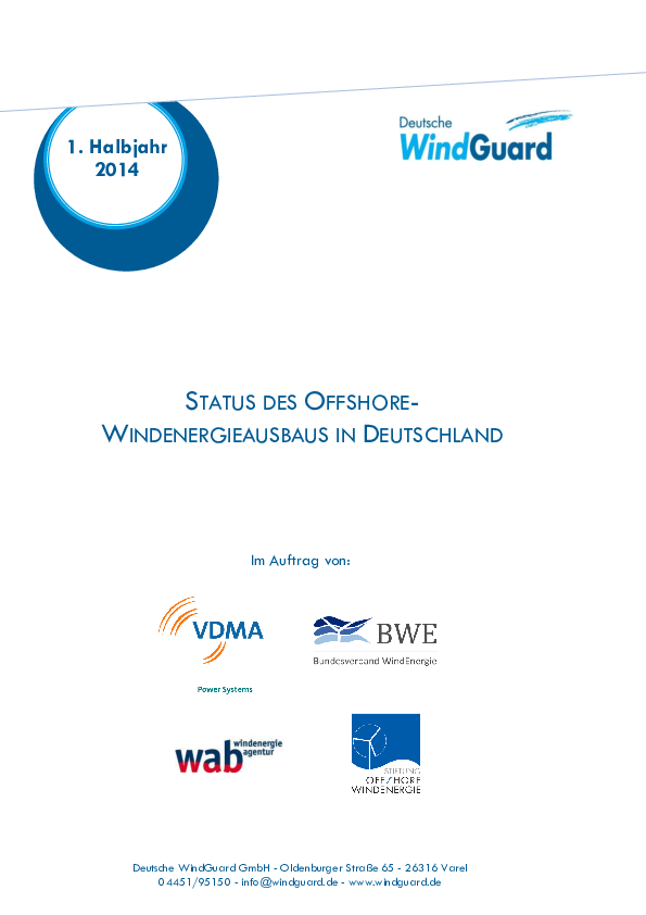 Factsheet Windenergie auf See Halbjahreszahlen 2014