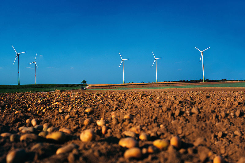 Windpark mit E-53 Anlagen, im Vordergrund ein Kartoffelacker © Enercon GmbH Windpark mit E-53 Anlagen, im Vordergrund ein Kartoffelacker © Enercon GmbH