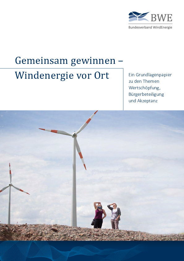 BWE-Broschüre: Gemeinsam gewinnen - Windenergie vor Ort (09/2023)