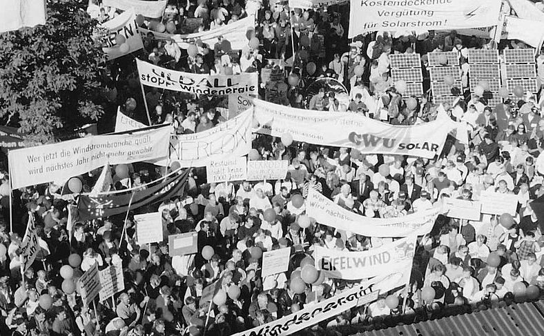 Der BWE auf der Aktion „Rückenwind“ in Bonn 1997