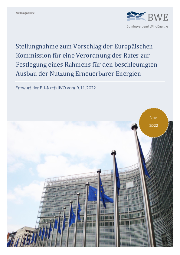 BWE-Stellungnahme EU-Notfallverordnung (11/2022)