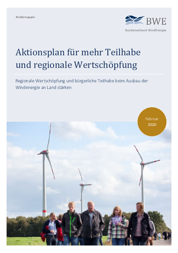 Aktionsplan für mehr Teilhabe und regionale Wertschöpfung (02/2020)