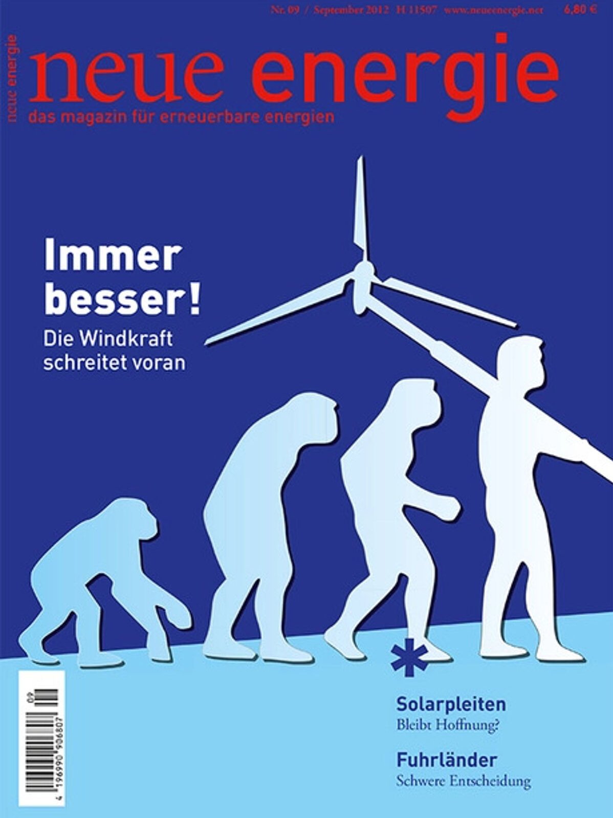Cover des Verbandsmagazin "neue energie" vom Jahr 2012