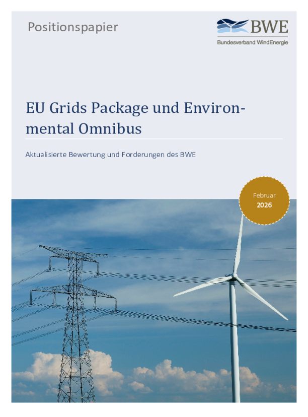 Positionspapier: EU Grids Package und Environmental Omnibus