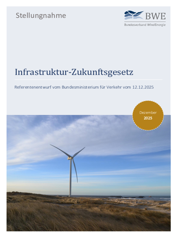 Stellungnahme zum Infrastruktur-Zukunftsgesetz Stellungnahme zum Infrastruktur-Zukunftsgesetz