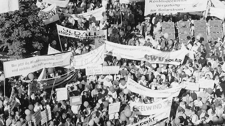 Protest Aktion „Rückenwind“ in Bonn, welche sich gegen geplante Kürzungen richten.