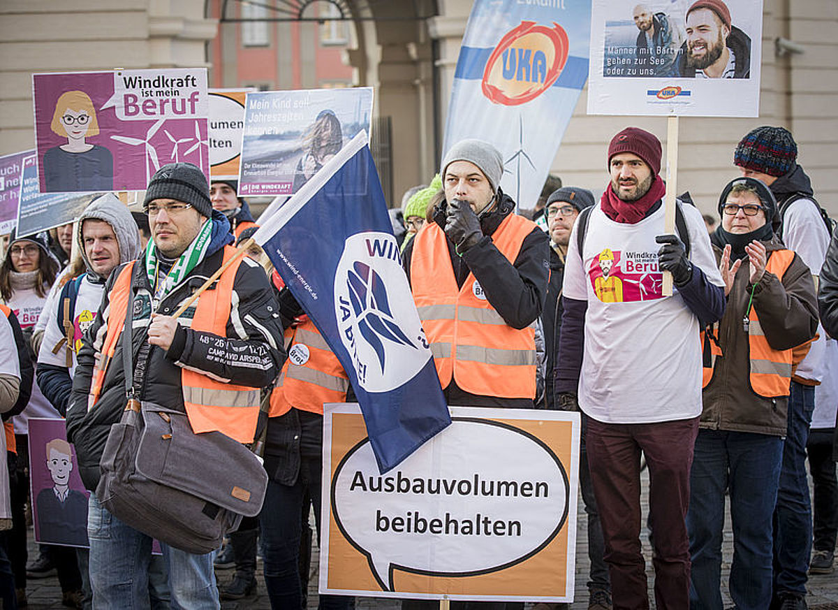 Kundgebung "Windkraft ist unser Beruf" in Potsdam