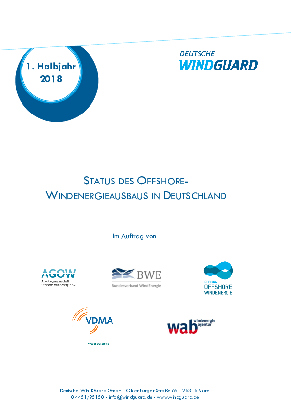 Factsheet Windenergie auf See Halbjahreszahlen 2018